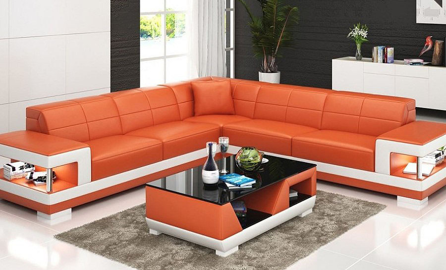Kevlar - L - Leather Sofa Lounge Set